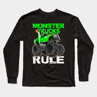 Vintage Monster Truck Lover This Is How I Roll Funny Gift Long Sleeve T-Shirt